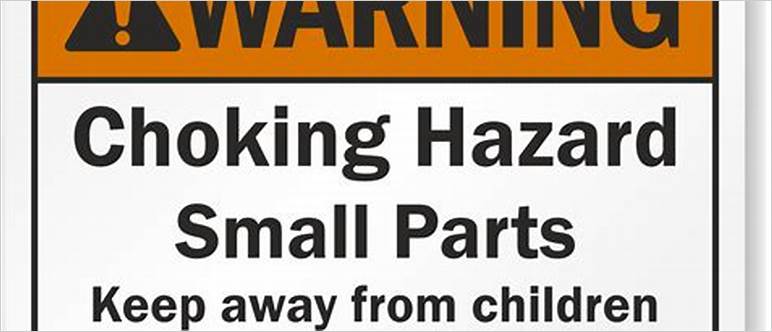 Choking hazard small parts